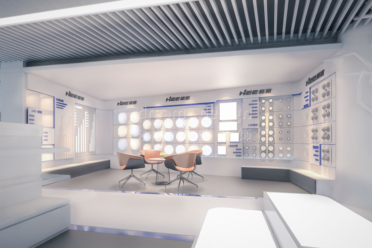 長沙展廳門面設計案例_長沙電器展廳裝修_長沙展廳設計效果圖_永祺商業(yè)裝飾